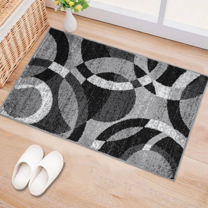 Contemporary Abstract Circles Perfect for High Traffic Areas of your Living Room, Bedroom, Home Office, Kitchen Area Rug