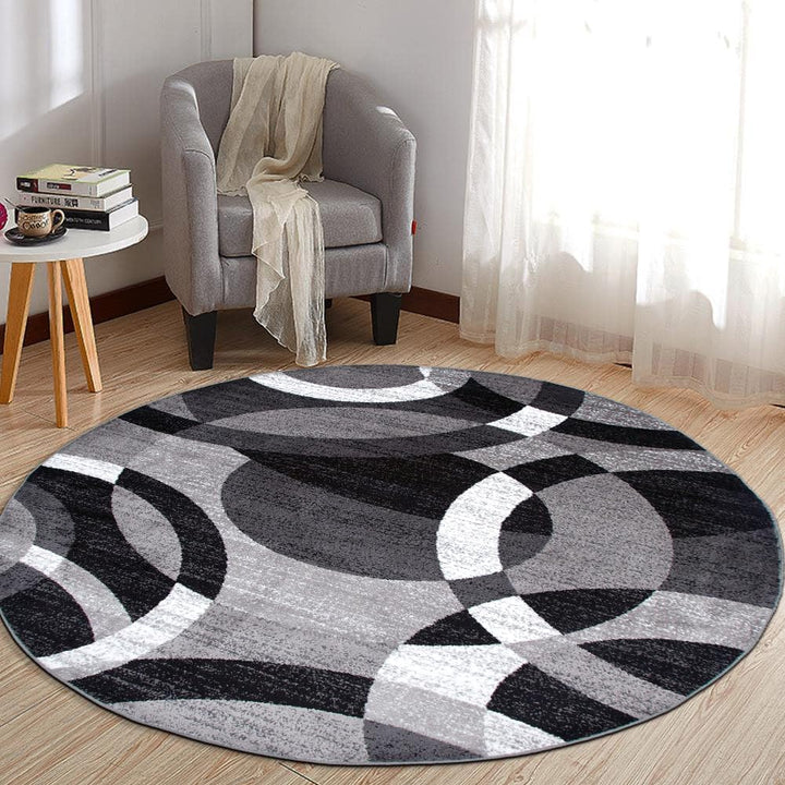 Contemporary Abstract Circles Perfect for High Traffic Areas of your Living Room, Bedroom, Home Office, Kitchen Area Rug