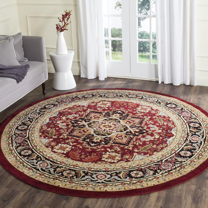 Lyndhurst Collection Area Rug - 9' x 12', Ivory & Red, Traditional Oriental Design, Non-Shedding & Easy Care, Ideal for High Traffic Areas in Living Room, Bedroom (LNH330A)