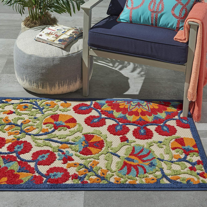 Aloha Indoor/Outdoor Area Rug, Easy Cleaning, Non Shedding, Bed Room, Living Room, Dining Room, Deck, Backyard, Patio