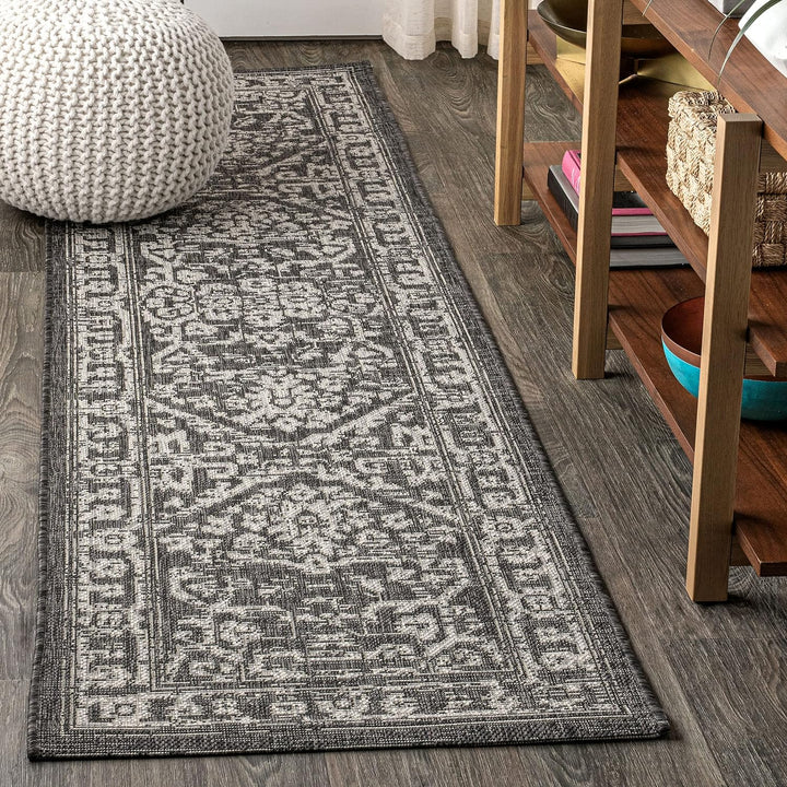 Malta Bohemian Medallion Textured Weave Indoor Outdoor Area Rug, Coastal, Traditional, Transitional Easy Cleaning, Bedroom, Kitchen, Backyard, Patio, Non Shedding