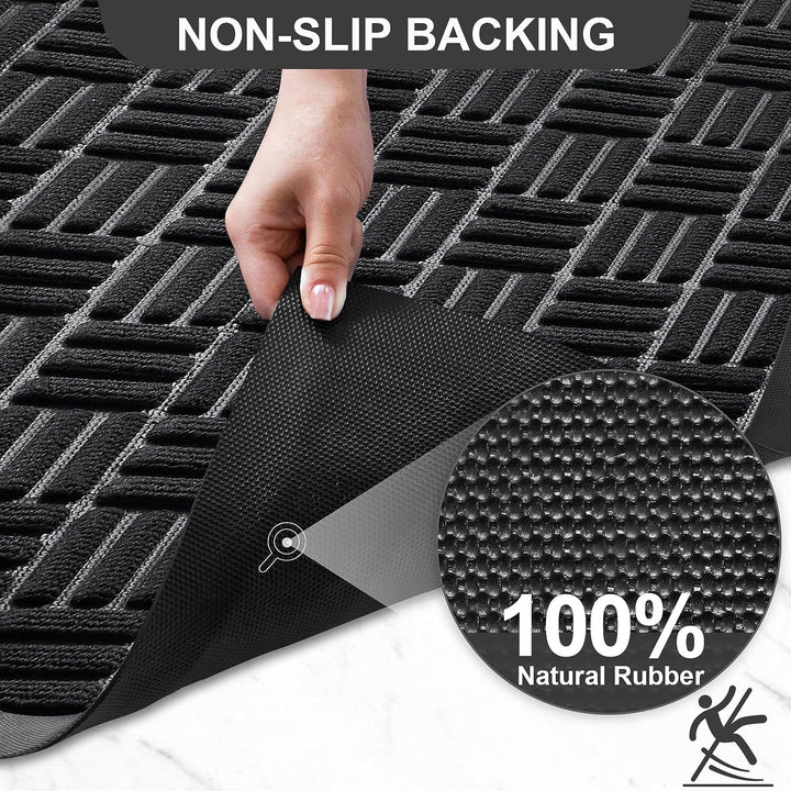 Front Door Mat, Heavy Duty Durable Welcome Mat for Outdoor Indoor, Dirt Trapper Waterproof Super Absorbent Door Mat for Entryway, Outside, Patio, Porch