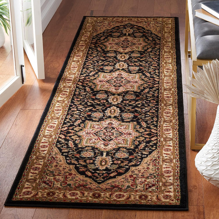 Lyndhurst Collection Area Rug - 9' x 12', Ivory & Red, Traditional Oriental Design, Non-Shedding & Easy Care, Ideal for High Traffic Areas in Living Room, Bedroom (LNH330A)