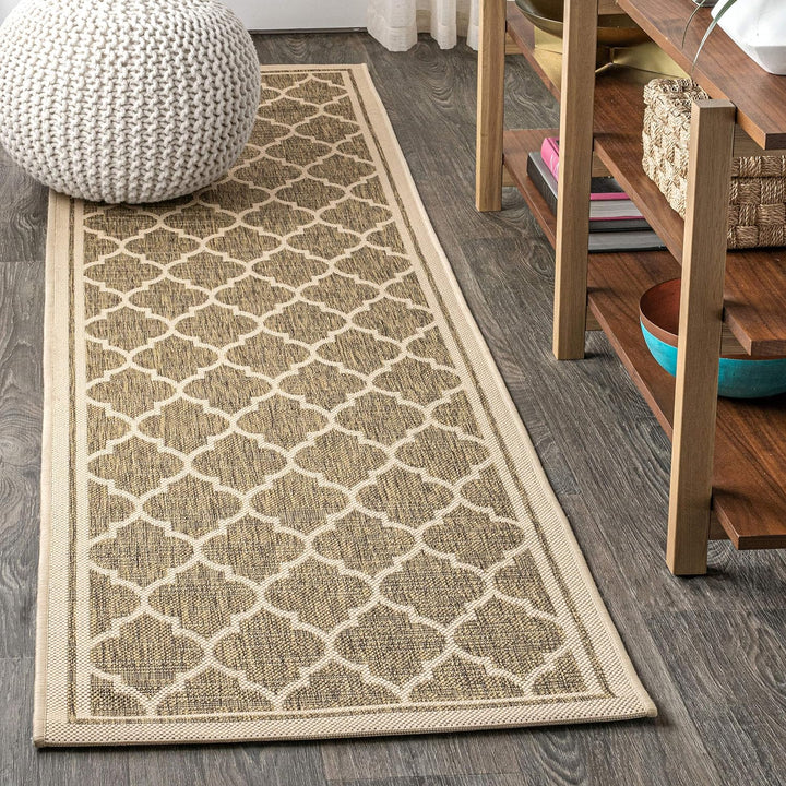 Trebol Moroccan Trellis Textured Weave Indoor Outdoor Area Rug, Modern, Bohemian, LivingRoom, Backyard