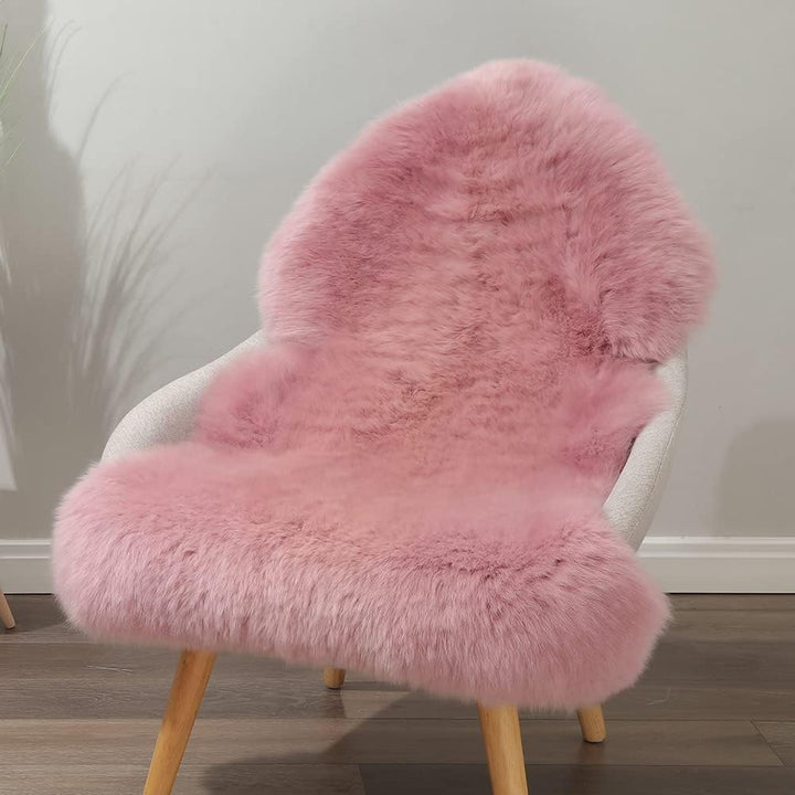 Genuine Sheepskin Area Rug Wool Rug Fur Carpet Fluffy Shaggy Fur Rug for Living Room Kids Bedroom Real Sheepskin Throw Lambskin Rugs Sofa Mat Chair Seat Covers (Tan, 2 x 6 ft Sheepskin)