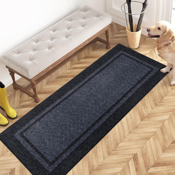 Dirt Trapper Door Mat, Non-Slip/Skid Machine Washable Entryway Rug, Shoes Scraper, Area Rug, Super Absorbent Welcome Mat for Muddy Wet Shoes and Paws