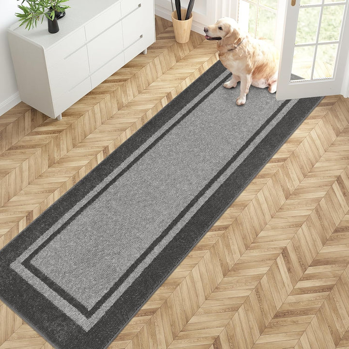 Dirt Trapper Door Mat, Non-Slip/Skid Machine Washable Entryway Rug, Shoes Scraper, Area Rug, Super Absorbent Welcome Mat for Muddy Wet Shoes and Paws