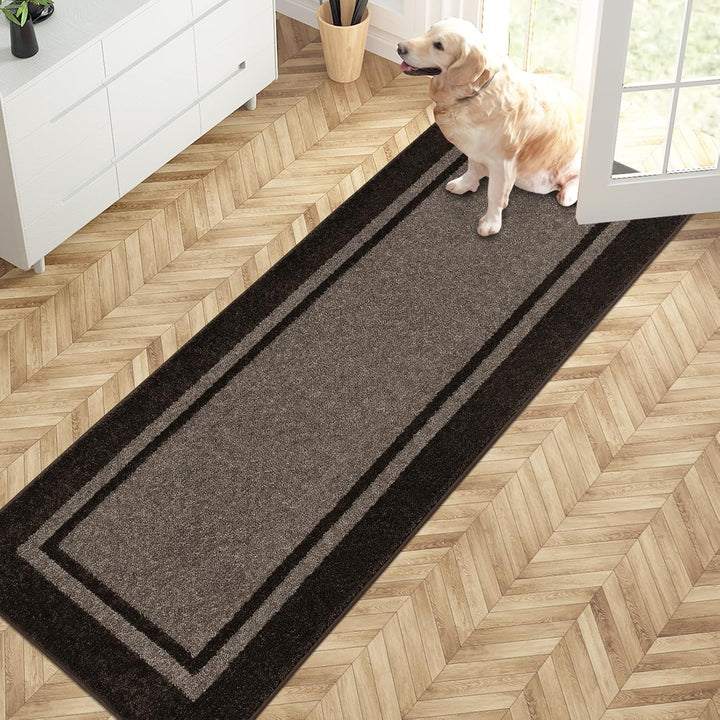 Dirt Trapper Door Mat, Non-Slip/Skid Machine Washable Entryway Rug, Shoes Scraper, Area Rug, Super Absorbent Welcome Mat for Muddy Wet Shoes and Paws