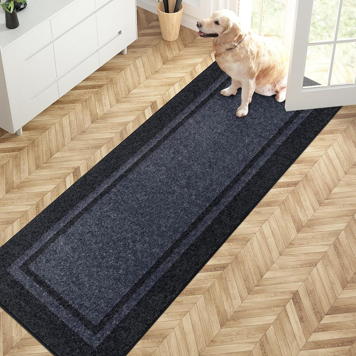 Dirt Trapper Door Mat, Non-Slip/Skid Machine Washable Entryway Rug, Shoes Scraper, Area Rug, Super Absorbent Welcome Mat for Muddy Wet Shoes and Paws