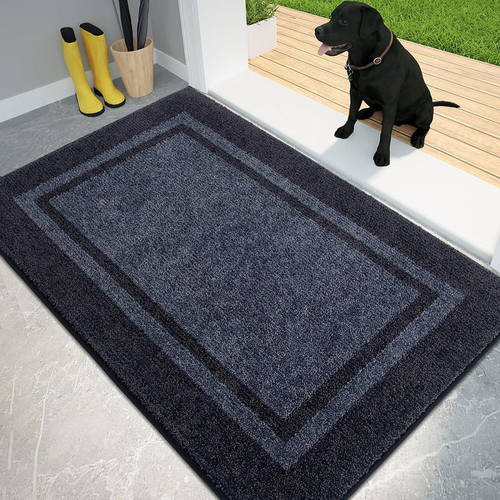 Dirt Trapper Door Mat, Non-Slip/Skid Machine Washable Entryway Rug, Shoes Scraper, Area Rug, Super Absorbent Welcome Mat for Muddy Wet Shoes and Paws