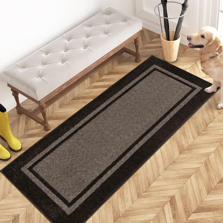 Dirt Trapper Door Mat, Non-Slip/Skid Machine Washable Entryway Rug, Shoes Scraper, Area Rug, Super Absorbent Welcome Mat for Muddy Wet Shoes and Paws