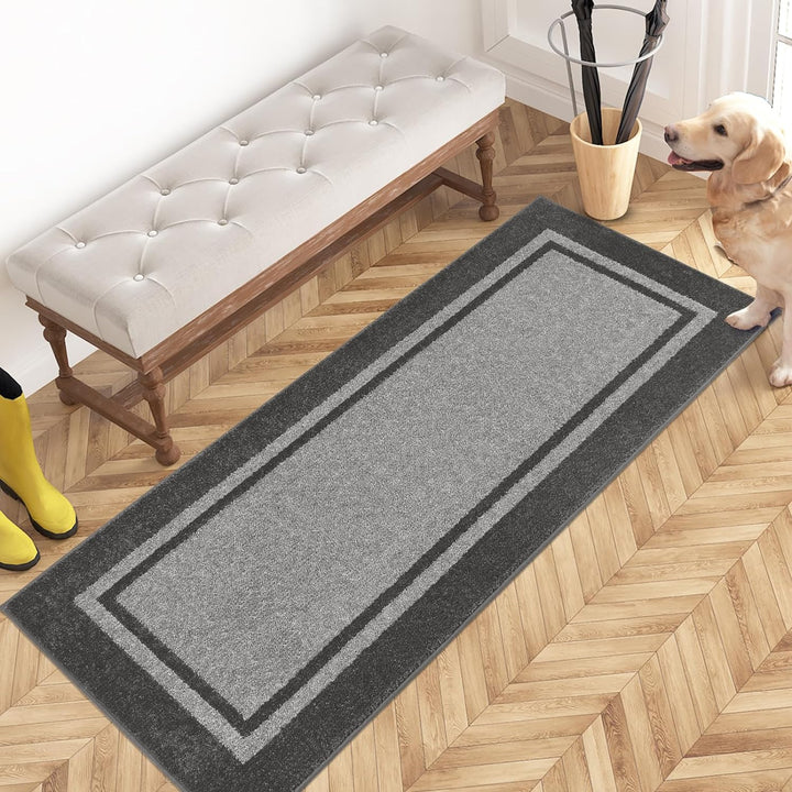 Dirt Trapper Door Mat, Non-Slip/Skid Machine Washable Entryway Rug, Shoes Scraper, Area Rug, Super Absorbent Welcome Mat for Muddy Wet Shoes and Paws