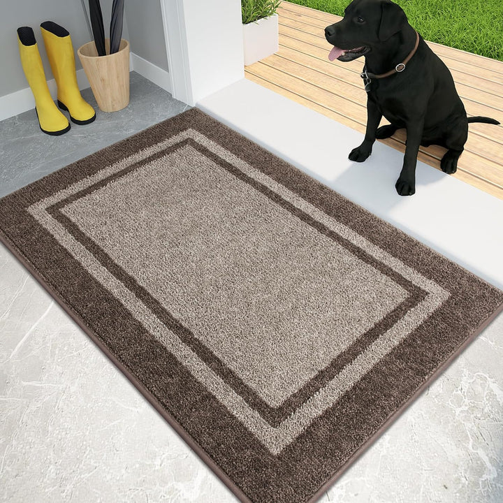 Dirt Trapper Door Mat, Non-Slip/Skid Machine Washable Entryway Rug, Shoes Scraper, Area Rug, Super Absorbent Welcome Mat for Muddy Wet Shoes and Paws