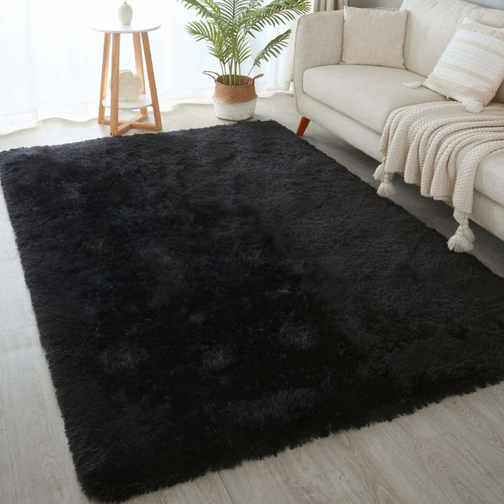 6x9 Area Rugs for Living Room, Machine Washable Shag Soft Shaggy Fluffy Rug, Non-Slip Indoor Floor Carpet for Bedroom, Kids Baby Boys Teen Dorm Home Decor Aesthetic, Silver&Grey