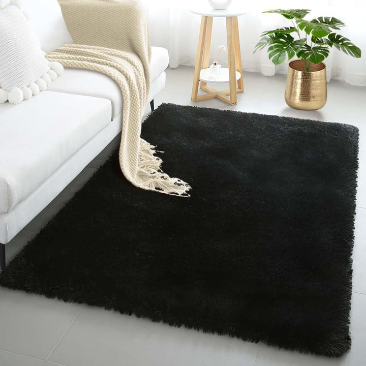 6x9 Area Rugs for Living Room, Machine Washable Shag Soft Shaggy Fluffy Rug, Non-Slip Indoor Floor Carpet for Bedroom, Kids Baby Boys Teen Dorm Home Decor Aesthetic, Silver&Grey