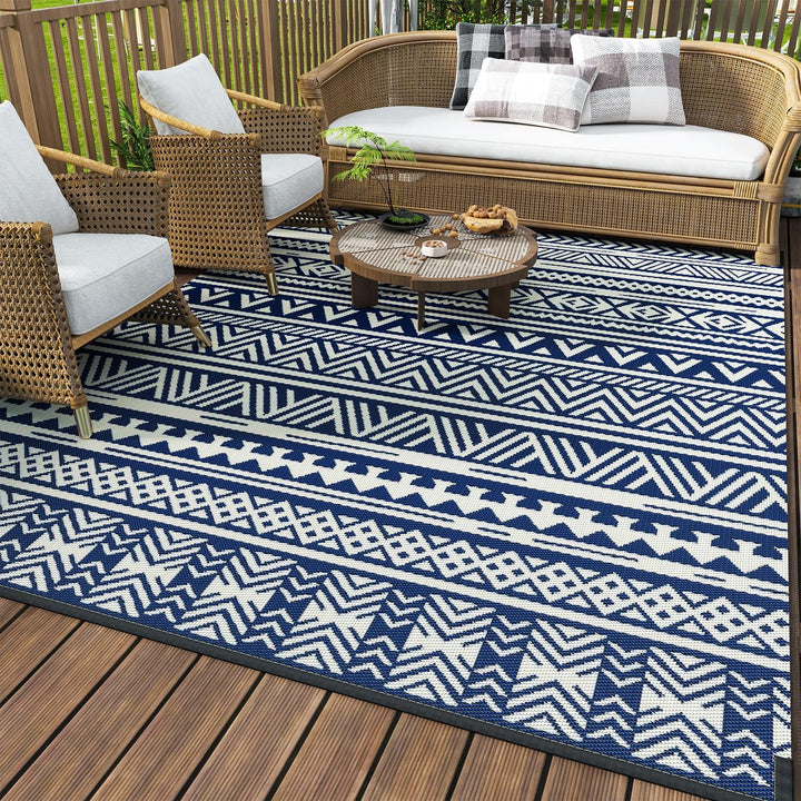 Outdoor Rug Carpet, Waterproof Reversible Patio Rug, RV Camping Rug, Plastic Straw Rug, Outside Indoor Outdoor Area Rug for Patio, Deck, Balcony, Picnic, Beach, Outdoor, Decor Boho