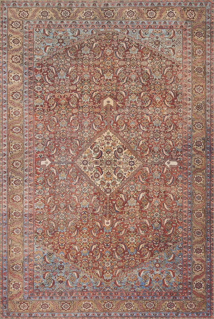 Loren Terracotta/Sky 5'-0" x 7'-6" Area Rug