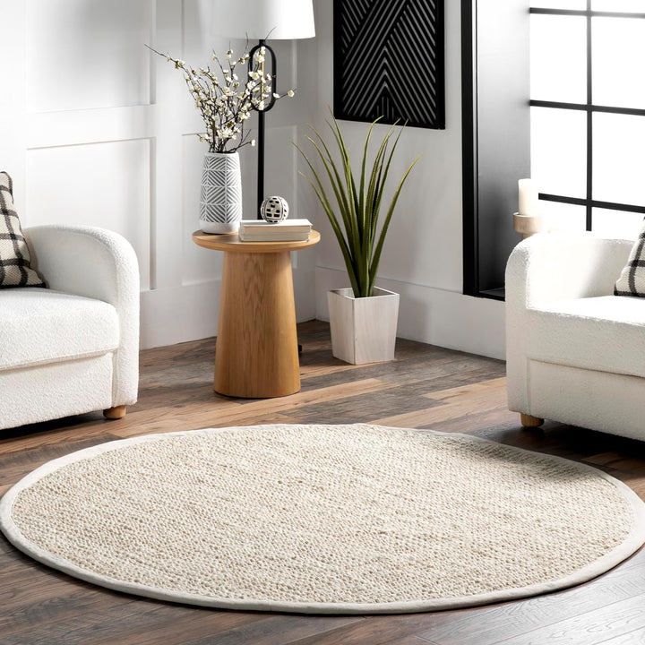 Ashli Solid Farmhouse Jute Accent Rug, Natural