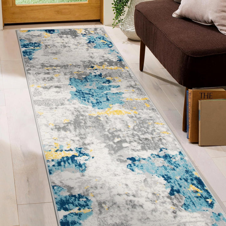 Sky Collection Transitional Abstract Area Rug 5' x 7' Cream