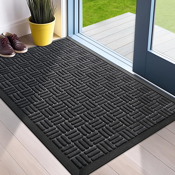 Front Door Mat, Heavy Duty Durable Welcome Mat for Outdoor Indoor, Dirt Trapper Waterproof Super Absorbent Door Mat for Entryway, Outside, Patio, Porch