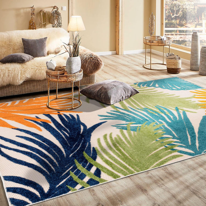 Lucca Contemporary Floral Indoor/Outdoor Area Rug