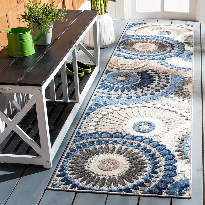 Cabana Collection Area Rug, Boho Medallion Design, Non-Shedding & Easy Care, Indoor/Outdoor & Washable-Ideal for Patio, Backyard, Mudroom