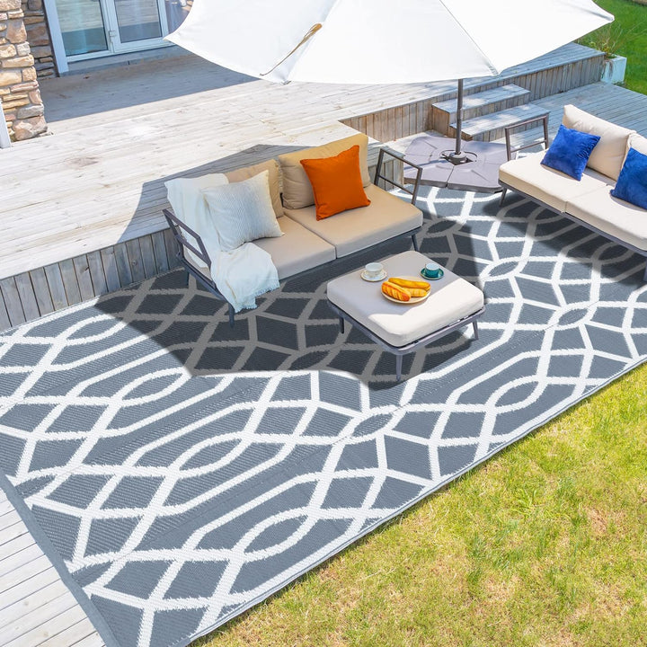 Outdoor Rug, Waterproof Reversible Mat Indoor-Outdoor Rugs Carpet, Small Area Rug, Plastic Straw Rug for Patio, Deck, Balcony, Pool, RV Camping, Beach, Picnic