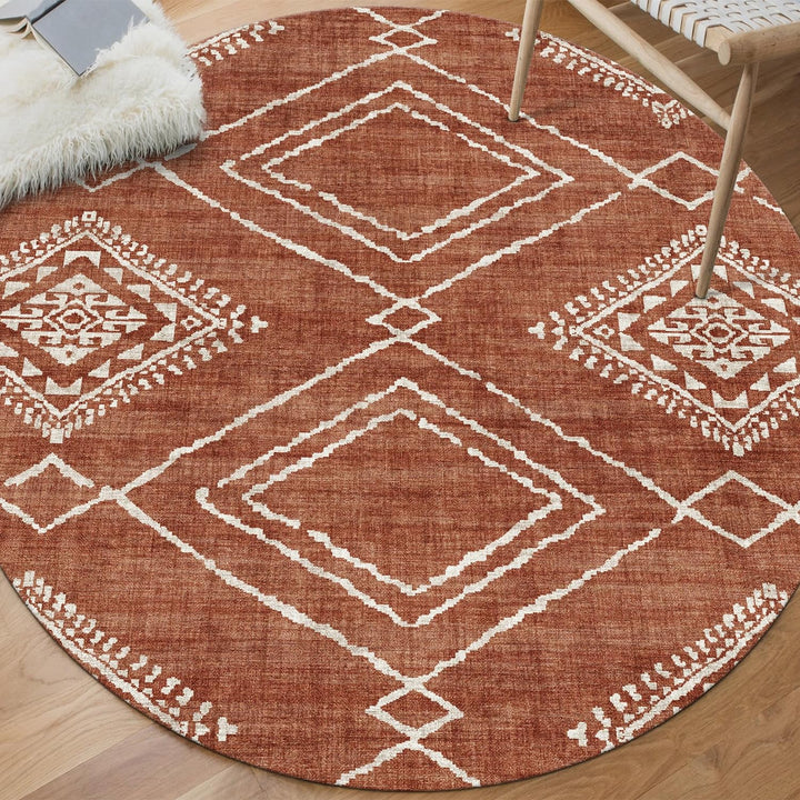 Machine Washable Area Rug - Living Room Bedroom Bathroom Kitchen Entryway Office - Non Slip Crease Free Stain Resistant Premium - Modern Geometric Contemporary