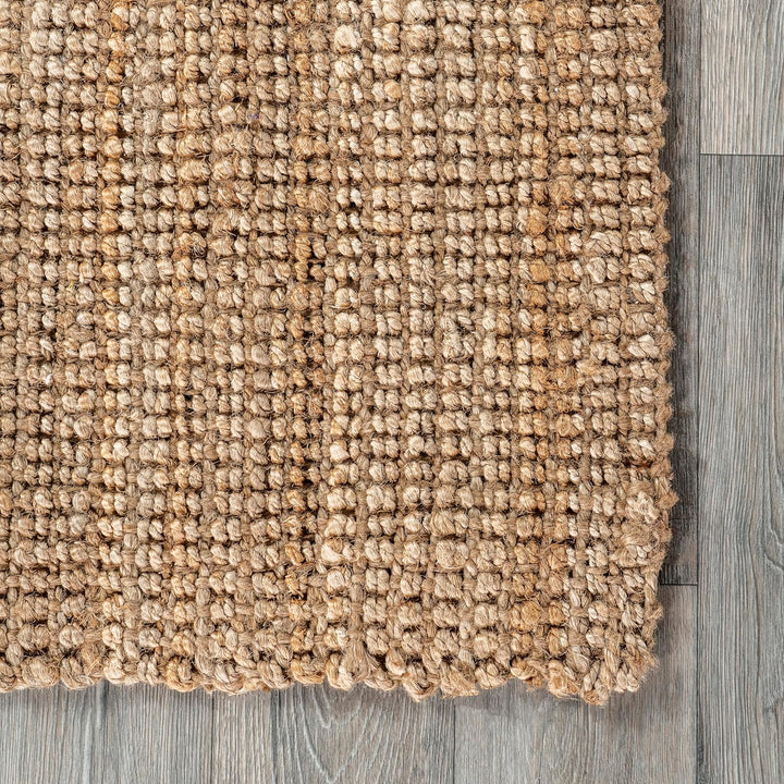 Ashli Solid Farmhouse Jute Accent Rug, Natural