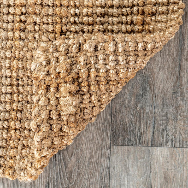 Ashli Solid Farmhouse Jute Accent Rug, Natural