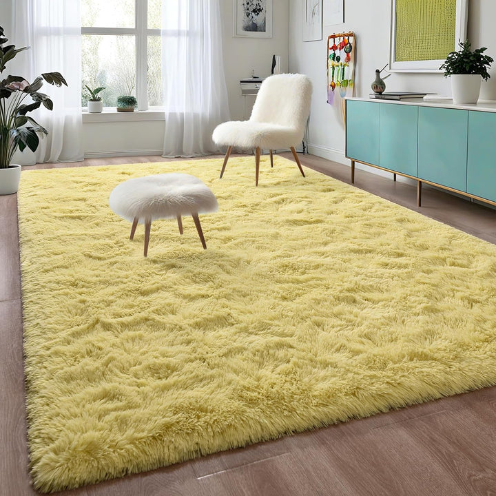 Super Soft Shaggy Rugs Fluffy Carpets, 4x6 ft, Green Area Rug for Living Room Bedroom Girls Kids Room Nursery Home Decor, Non-Slip Plush Indoor Floor Bedside Rug, 4x6 Feet Green