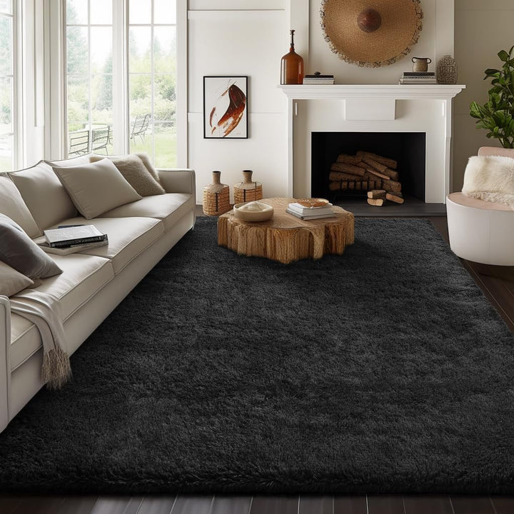 Machine Washable 6x9 Rugs for Living Room,Grey Fluffy Carpet Large Fuzzy Plush Shag Comfy Soft, Non-Slip Indoor Floor Carpet,for Kids Boys Girls, Room,Bedroom,Playroom, Home Decor Aesthetic