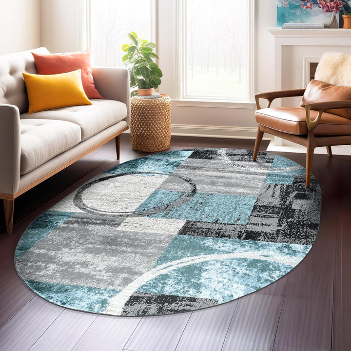 Contemporary Abstract Design Soft Area Rug