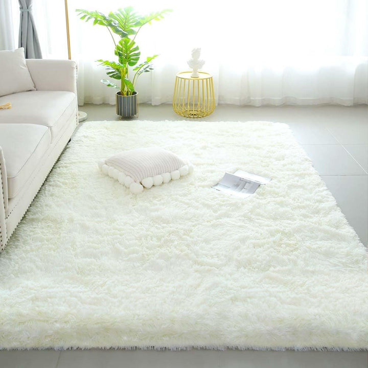 6x9 Area Rugs for Living Room, Machine Washable Shag Soft Shaggy Fluffy Rug, Non-Slip Indoor Floor Carpet for Bedroom, Kids Baby Boys Teen Dorm Home Decor Aesthetic, Silver&Grey