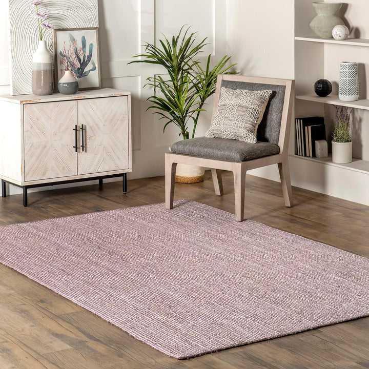 Rigo Jute Hand Woven Area Rug, Natural, Solid Farmhouse Design, Natural Fiber, For Bedroom, Living Room, Dining Room, Hallway, Office, Kitchen, Entryway