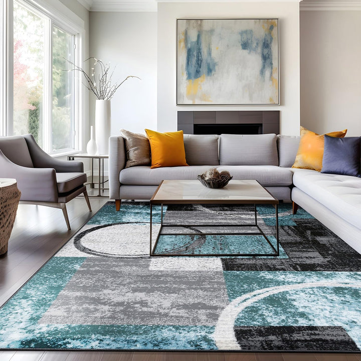 Contemporary Abstract Design Soft Area Rug