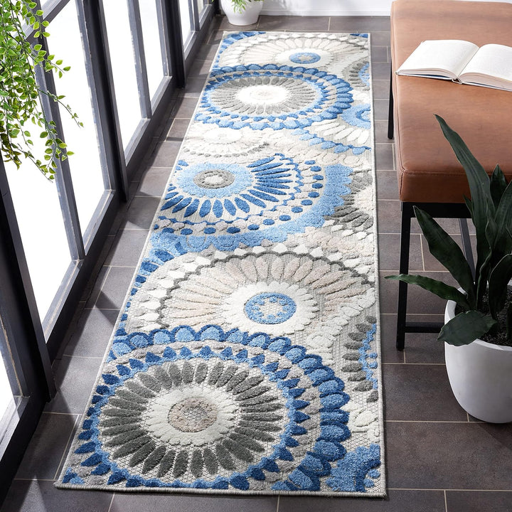 Cabana Collection Area Rug, Boho Medallion Design, Non-Shedding & Easy Care, Indoor/Outdoor & Washable-Ideal for Patio, Backyard, Mudroom