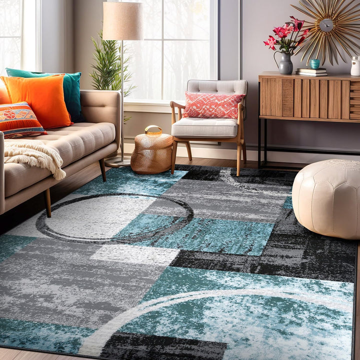 Contemporary Abstract Design Soft Area Rug