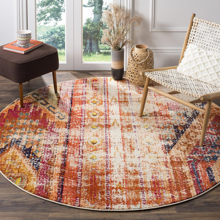 Monaco Collection Area Rug - Boho Chic Tribal Distressed Design, Non-Shedding & Easy Care, Ideal for High Traffic Areas in Living Room, Bedroom