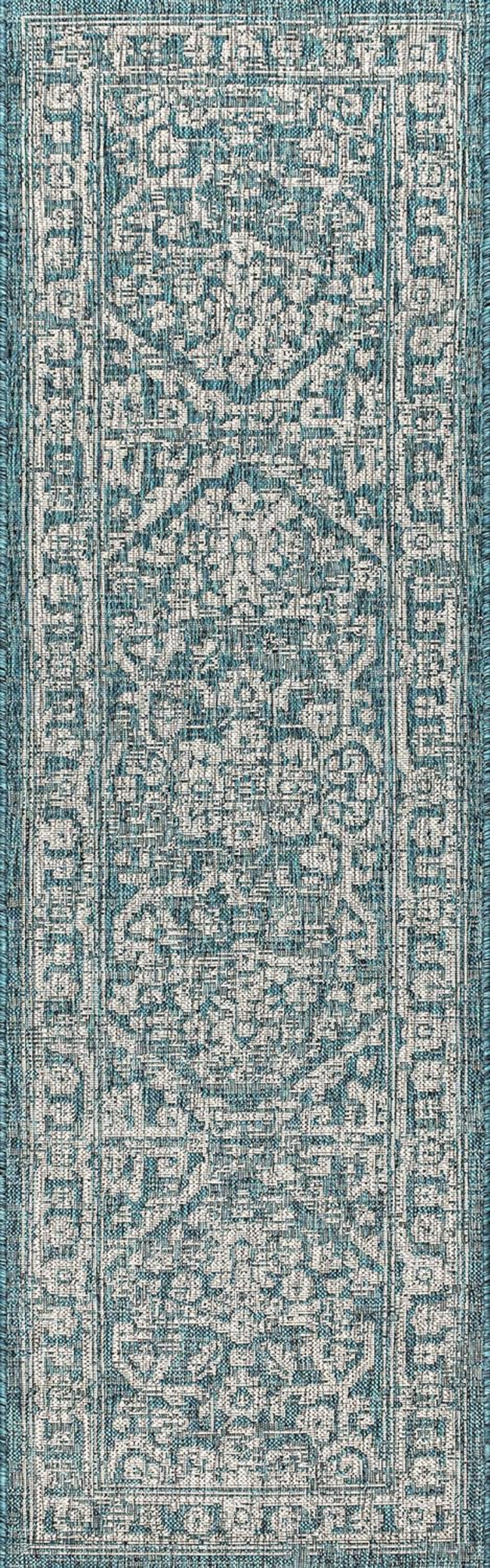 Malta Bohemian Medallion Textured Weave Indoor Outdoor Area Rug, Coastal, Traditional, Transitional Easy Cleaning, Bedroom, Kitchen, Backyard, Patio, Non Shedding