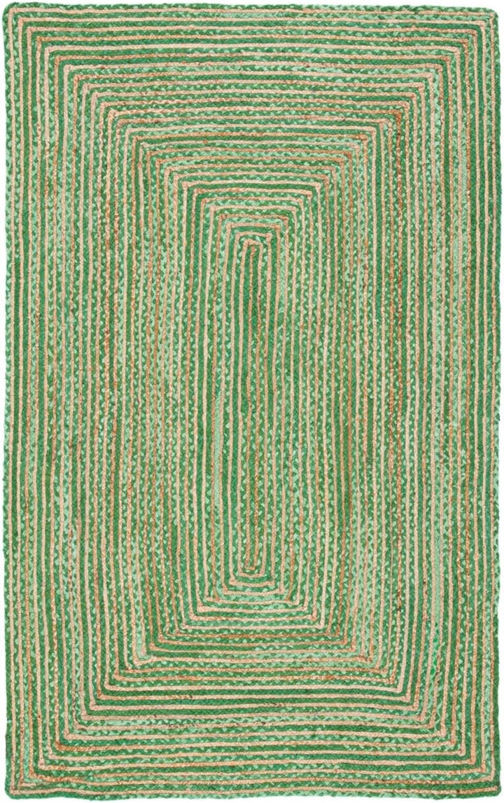 Cape Cod Collection Area Rug - 6' x 9', Red & Multi, Handmade Boho Braided Jute & Cotton, Ideal for High Traffic Areas in Living Room, Bedroom (CAP202A)