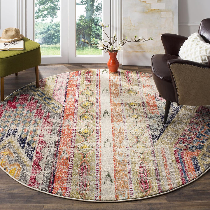 Monaco Collection Area Rug - Boho Chic Tribal Distressed Design, Non-Shedding & Easy Care, Ideal for High Traffic Areas in Living Room, Bedroom