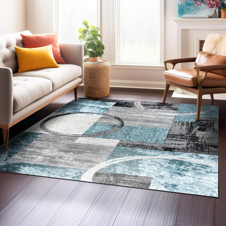 Contemporary Abstract Design Soft Area Rug