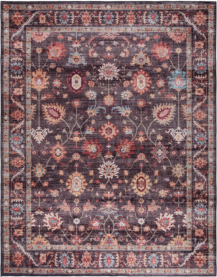 Printed Indoor Boho Area Rug - Non Slip, Ultra Thin, Super Strong, Printed Rug - Home Décor for Entryway, Bedroom, Living Room - 6x9 Medium, Cullen Red, 28939