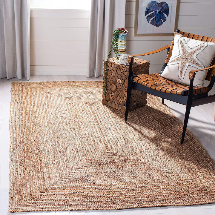 Cape Cod Collection 9' Square Natural CAP252A Handmade Flatweave Jute Entryway Living Room Foyer Bedroom Area Rug