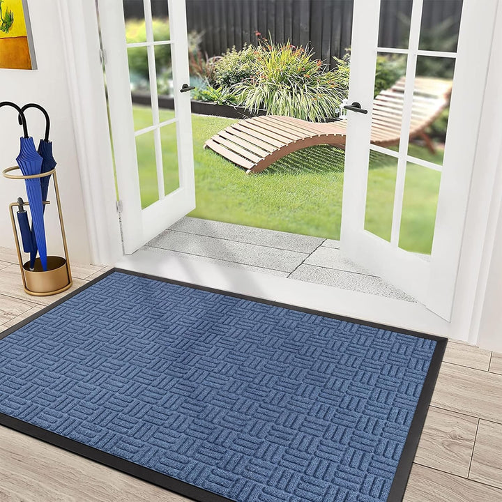 Front Door Mat, Heavy Duty Durable Welcome Mat for Outdoor Indoor, Dirt Trapper Waterproof Super Absorbent Door Mat for Entryway, Outside, Patio, Porch