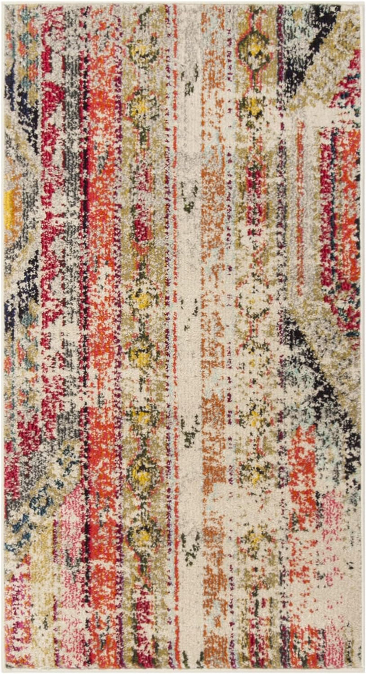 Monaco Collection Area Rug - Boho Chic Tribal Distressed Design, Non-Shedding & Easy Care, Ideal for High Traffic Areas in Living Room, Bedroom