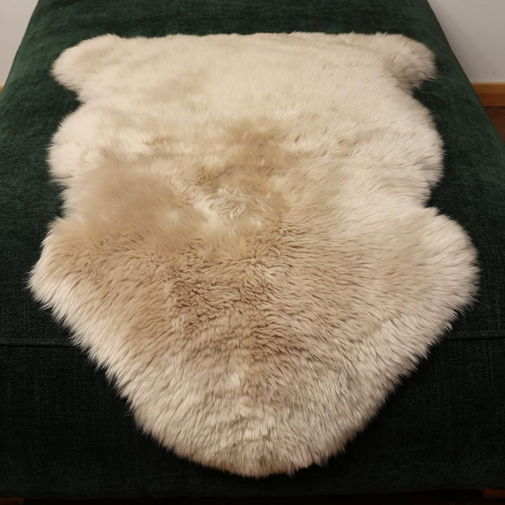 Genuine Sheepskin Area Rug Wool Rug Fur Carpet Fluffy Shaggy Fur Rug for Living Room Kids Bedroom Real Sheepskin Throw Lambskin Rugs Sofa Mat Chair Seat Covers (Tan, 2 x 6 ft Sheepskin)