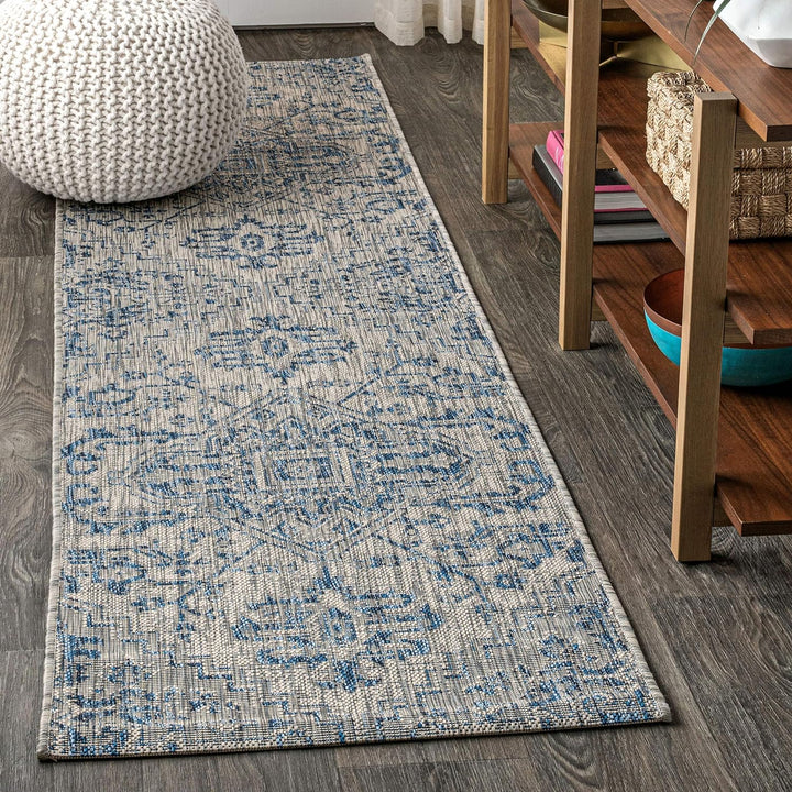 Estrella Bohemian Medallion Textured Weave Indoor/Outdoor Area-Rug, Coastal, Easy-Cleaning, HighTraffic, LivingRoom, Backyard, Non Shedding