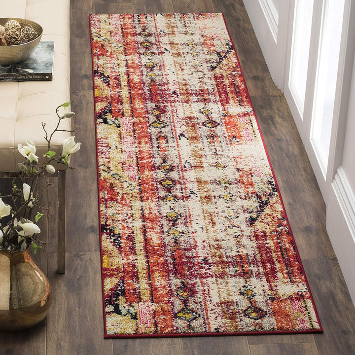 Monaco Collection Area Rug - Boho Chic Tribal Distressed Design, Non-Shedding & Easy Care, Ideal for High Traffic Areas in Living Room, Bedroom